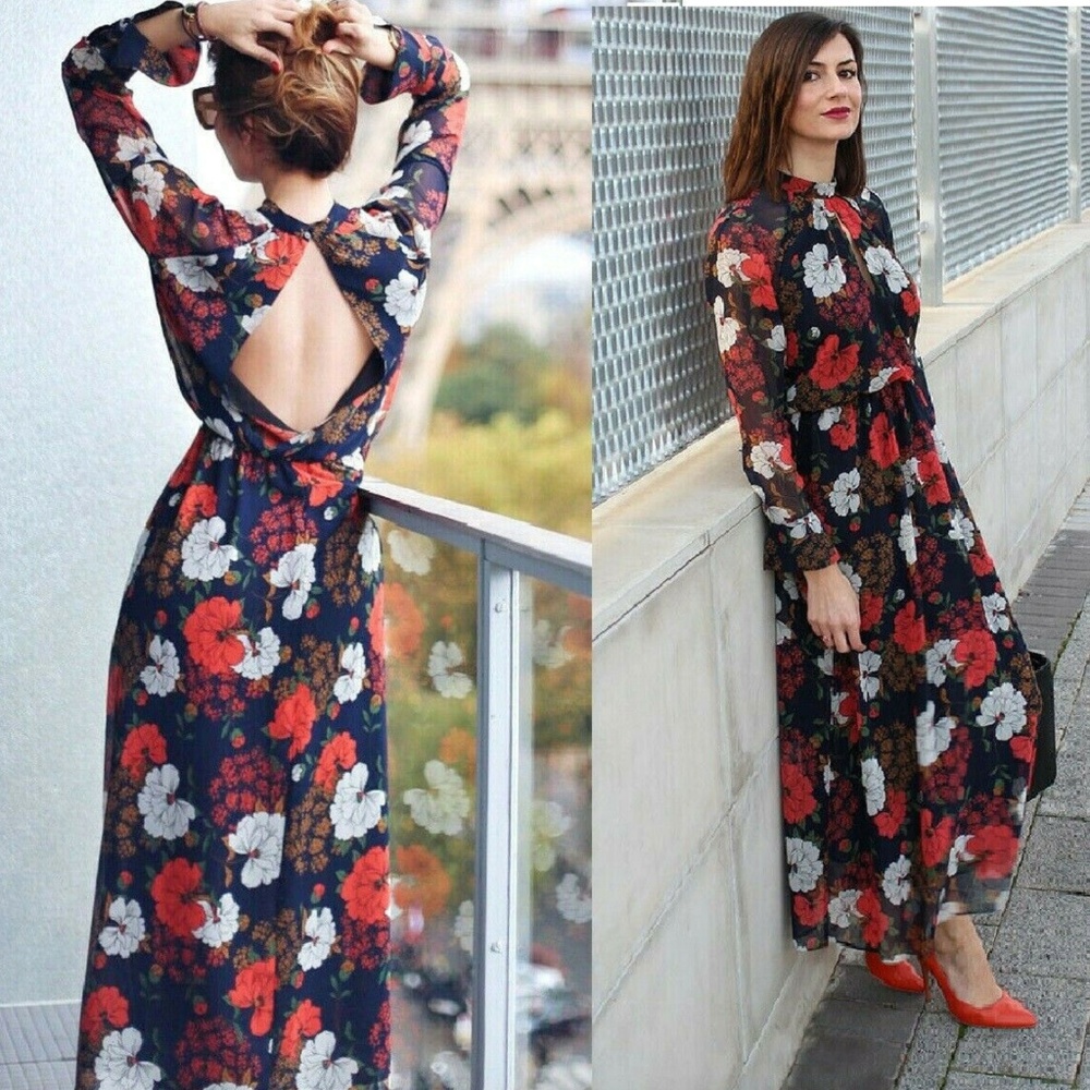 Zara Long Printed Dress